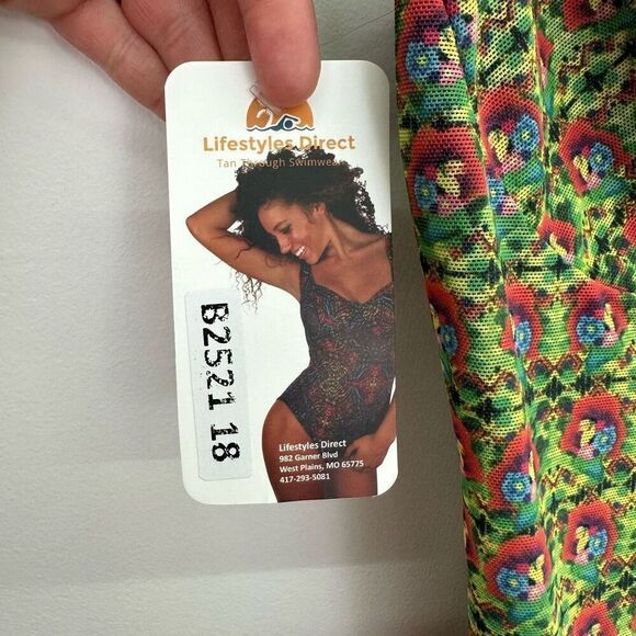 Lifestyles Direct Women’s Tan Through Printed One Piece Scoop Back Underwire Swi - Picture 4 of 8